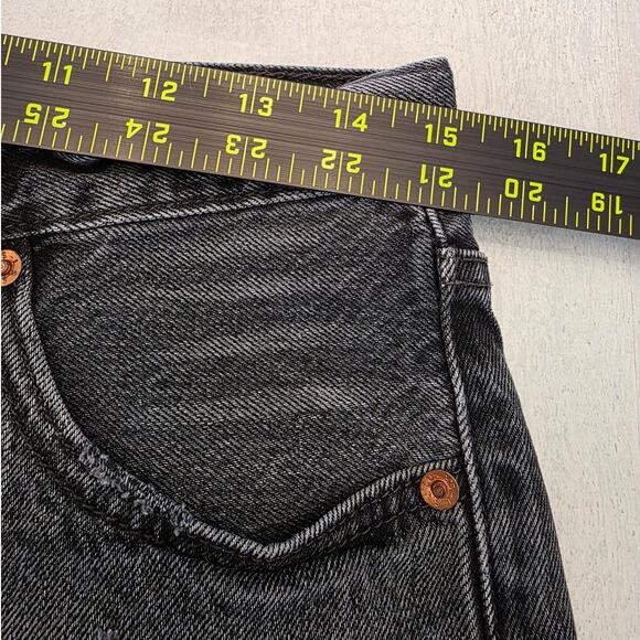 Levi's Black Denim Frayed Hem Women's Shorts - Picture 8 of 10